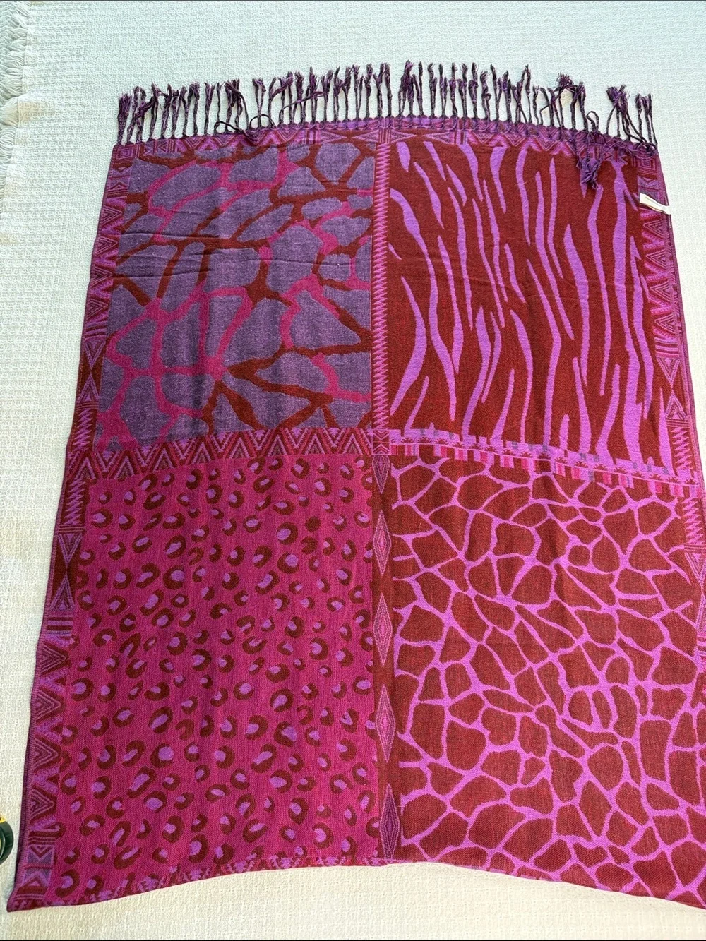 Collection 18 pink and purple pattern block animal print scarf/shawl
